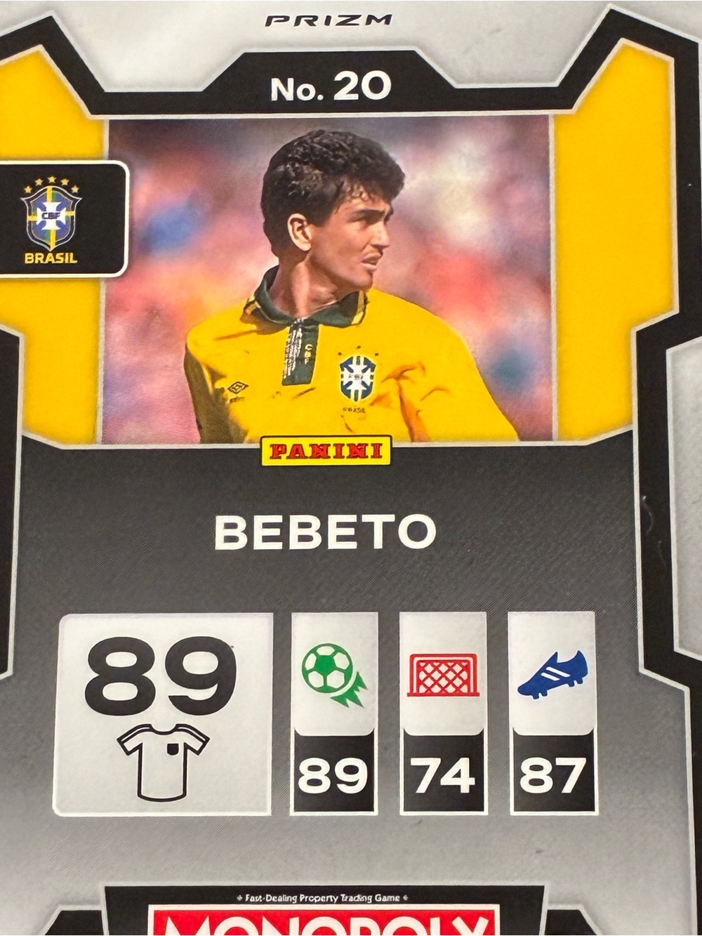 Panini Prizm Monopoly FIFA World Cup 2026 Bebeto Brazil #20 Red Prizm Card - Picture 6 of 9